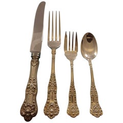 Queens by Birks Canada Sterling Silver Flatware Set Service 115 Pieces Dinner