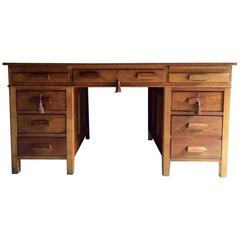 Antique Oak Desk with Chair