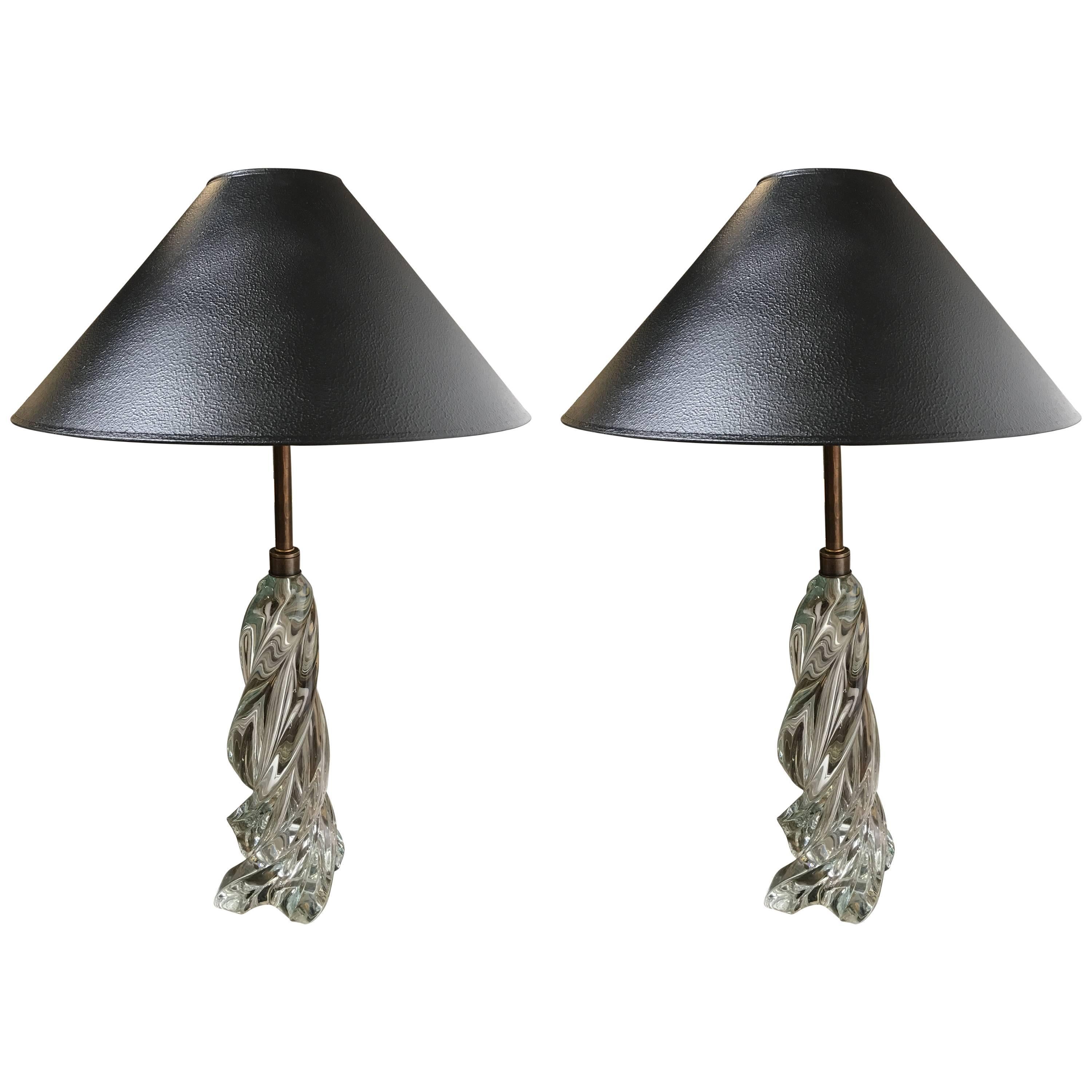 20th Century Solid Crystal Vaughan Lamps For Sale