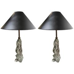 20th Century Solid Crystal Vaughan Lamps