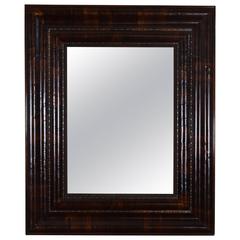 Large Spanish Baroque Revival Rosewood and Metal Inlaid Mirror, Mid-19th Century