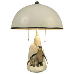 Vintage 1940s Penguin and Iceberg Lamp by McClelland Barclay