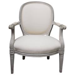 Louis XVI Style Painted Fauteuil