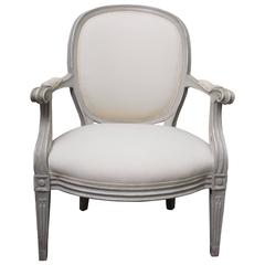 Louis XVI Style Painted Fauteuil 9