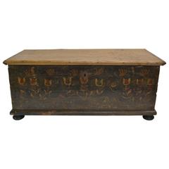 Antique Painted Pine Blanket Chest