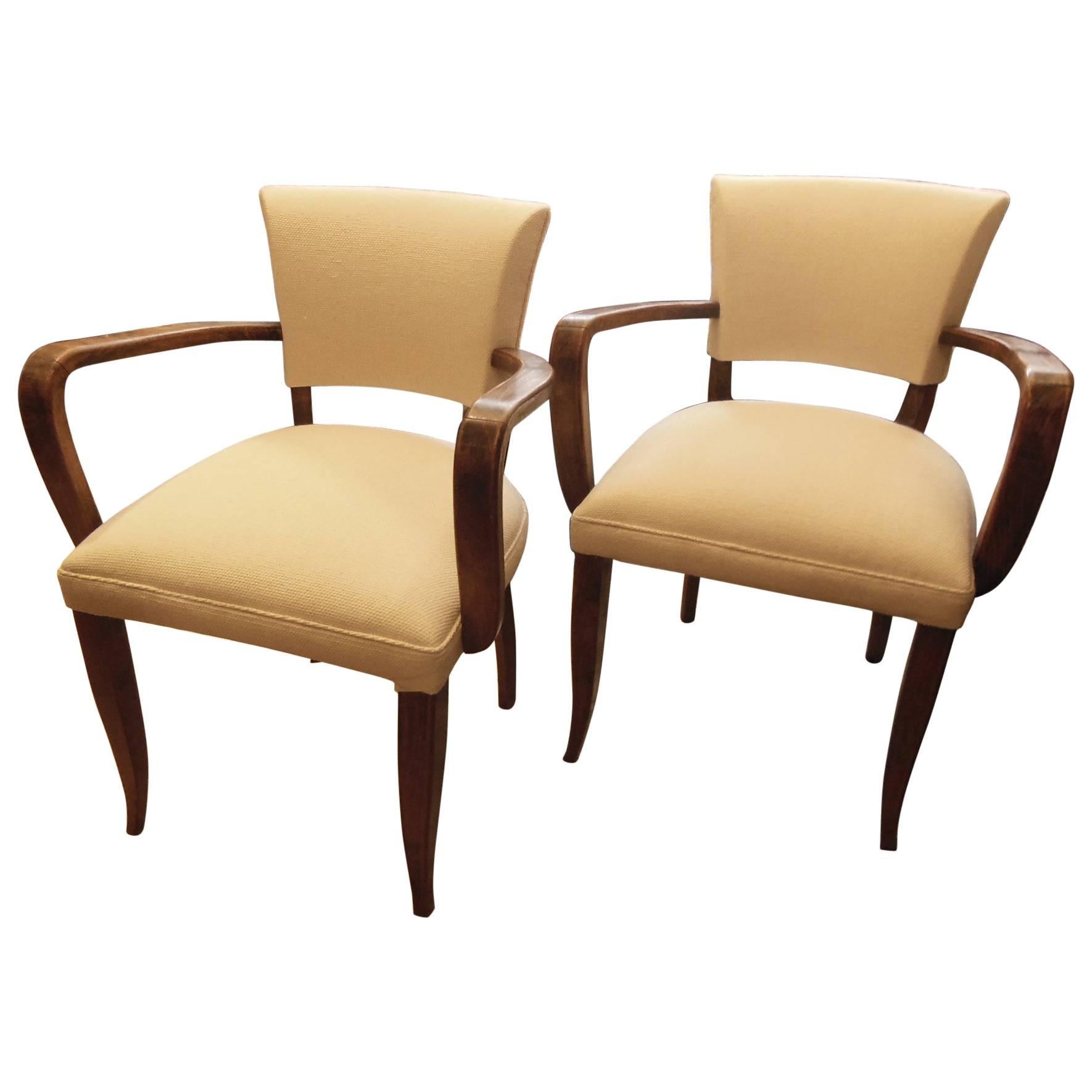 Pair of French Deco Armchairs For Sale