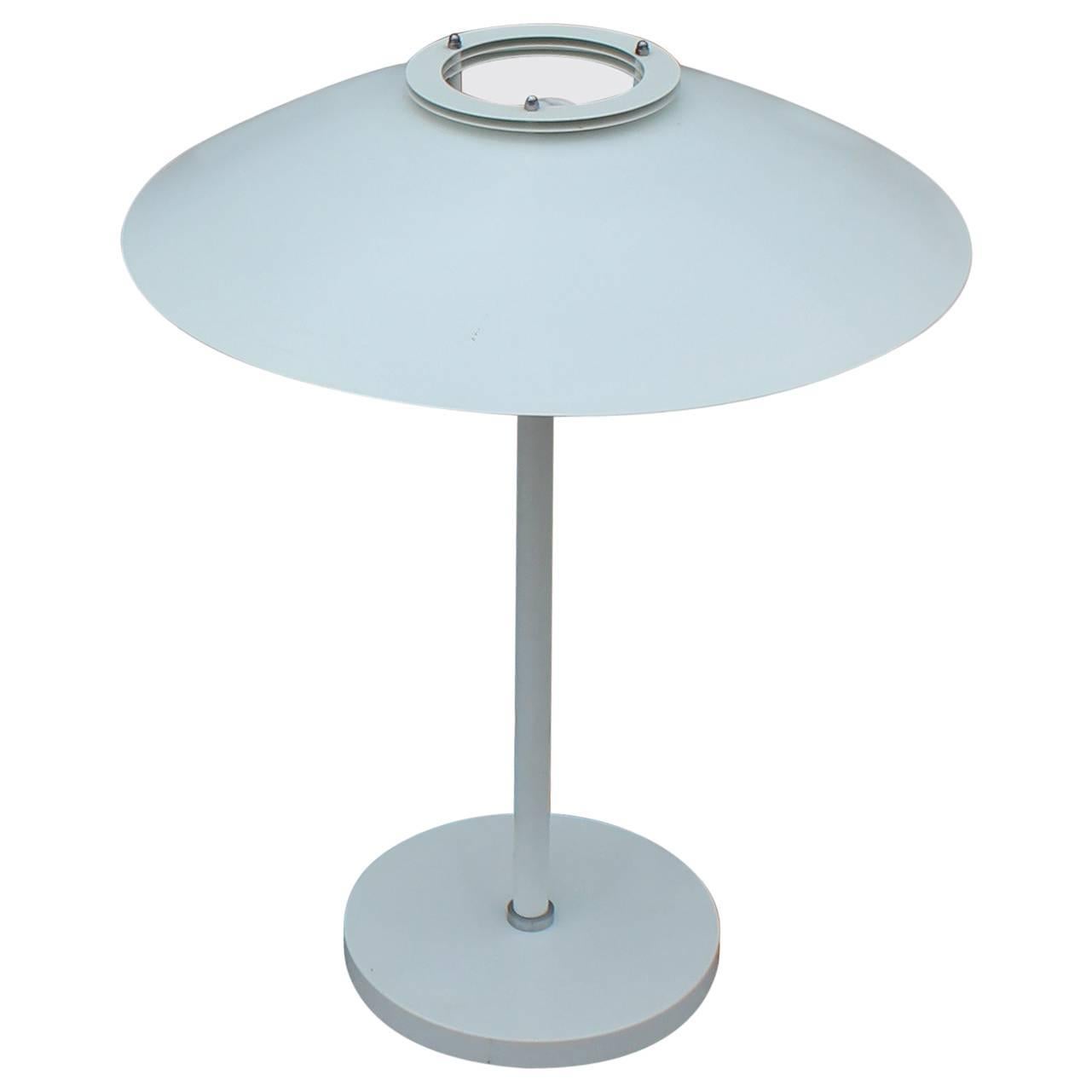 White Danish Modern Artichoke Style Table Lamp by Frandsen Lyskilde