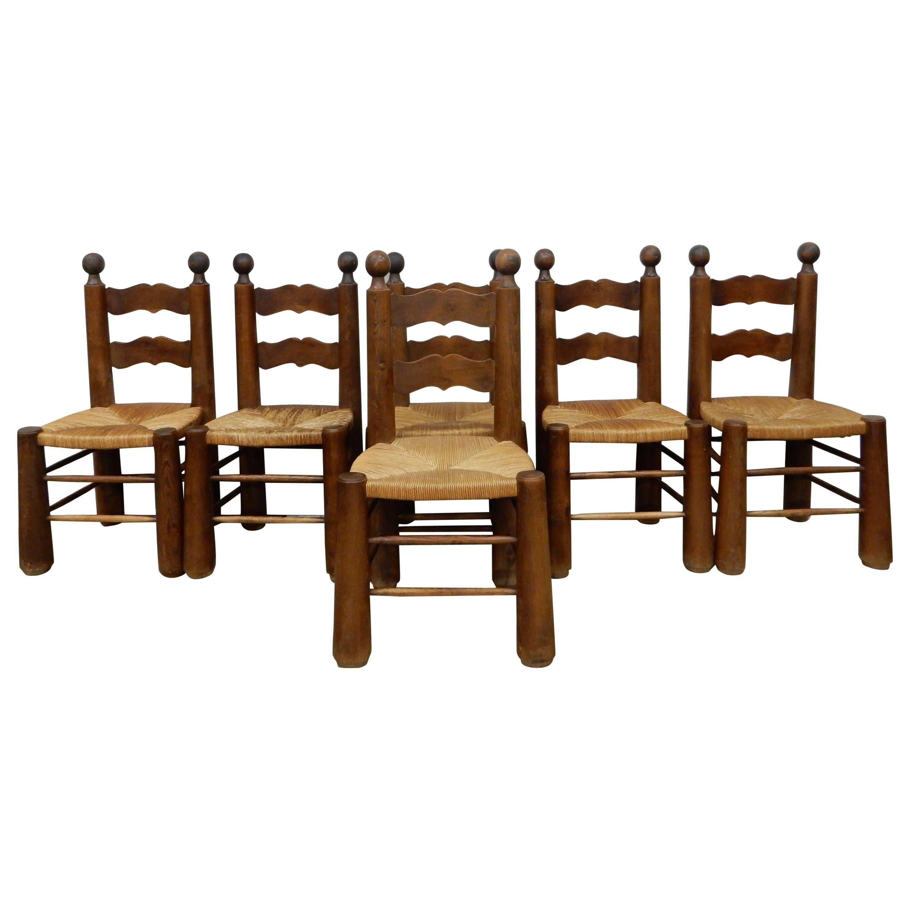 1960 Set of Six Country Chairs