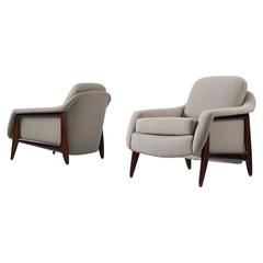 Sergio Rodrigues Set of Two 'Stella' Lounge Chairs in Rosewood