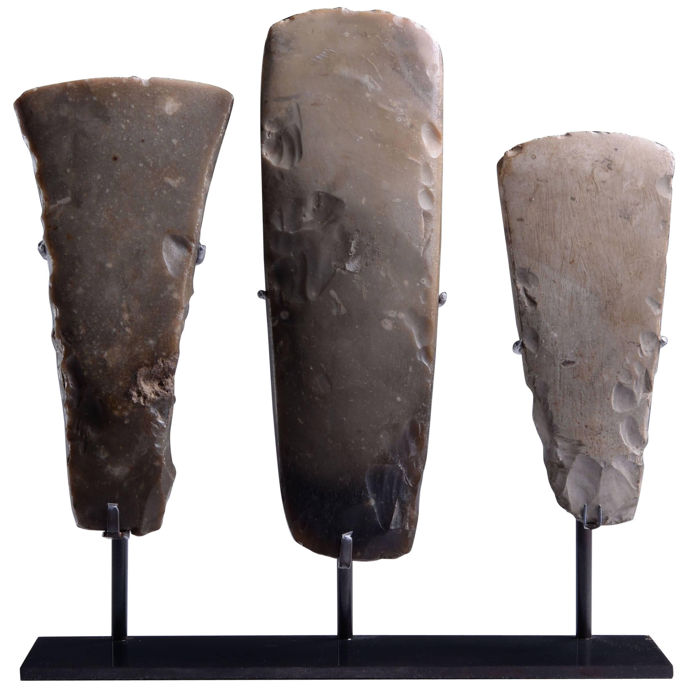 Collection of Prehistoric Neolithic Danish Flint Axes, 1900 BC