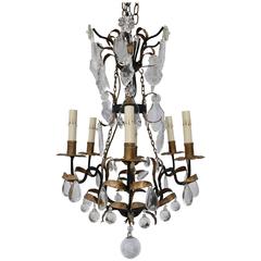 Antique French Crystal and Iron Chandelier 11