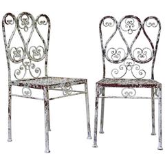 Set of Four, French, 1950s Painted Garden Chairs 9