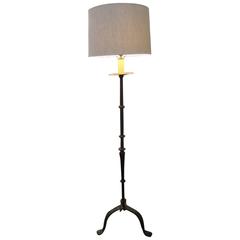 19th Century French Wrought Iron Candlestick Floor Lamp