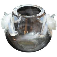 Lalique Crystal Orchidee Vase Orchid Opalescent/Clear
