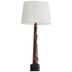 Hand-Carved Female Nude Wood Sculpture Table Lamp by Nicholas Mocharniuk 9