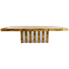 Paul Evans Burl Wood and Chrome Cityscape Dining Table 11