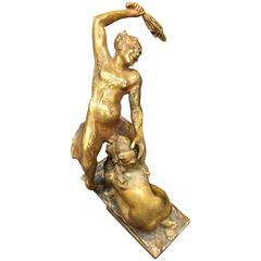 Erotic Austrian Bronze by Bergman Gilt and Cold Painted Art Nouveau, circa 1900