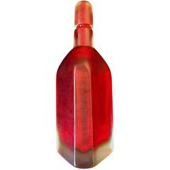 Venini 'Incisi' Raspberry Bottle by Paolo Venini