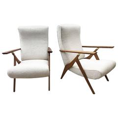 Carlo Mollino Style Reclining Lounge Chairs 1