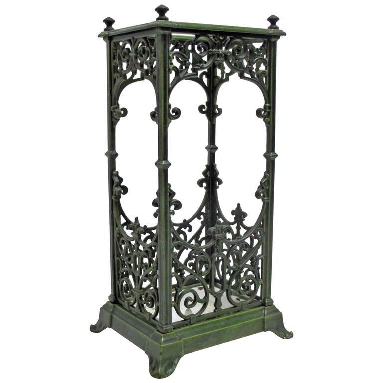 Antique Enameled Cast Iron Umbrella Stand at 1stdibs