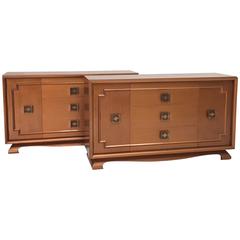 Pair of Asian Inspired Mid-Century Sideboards in Copper