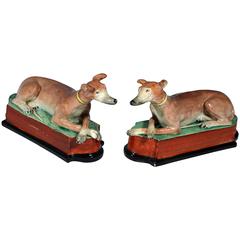 Pair of Staffordshire Models of Grayhounds