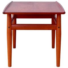 Mid-Century Danish Solid Teak Side or End Table by Grete Jalk for Glostrup 1960s 10