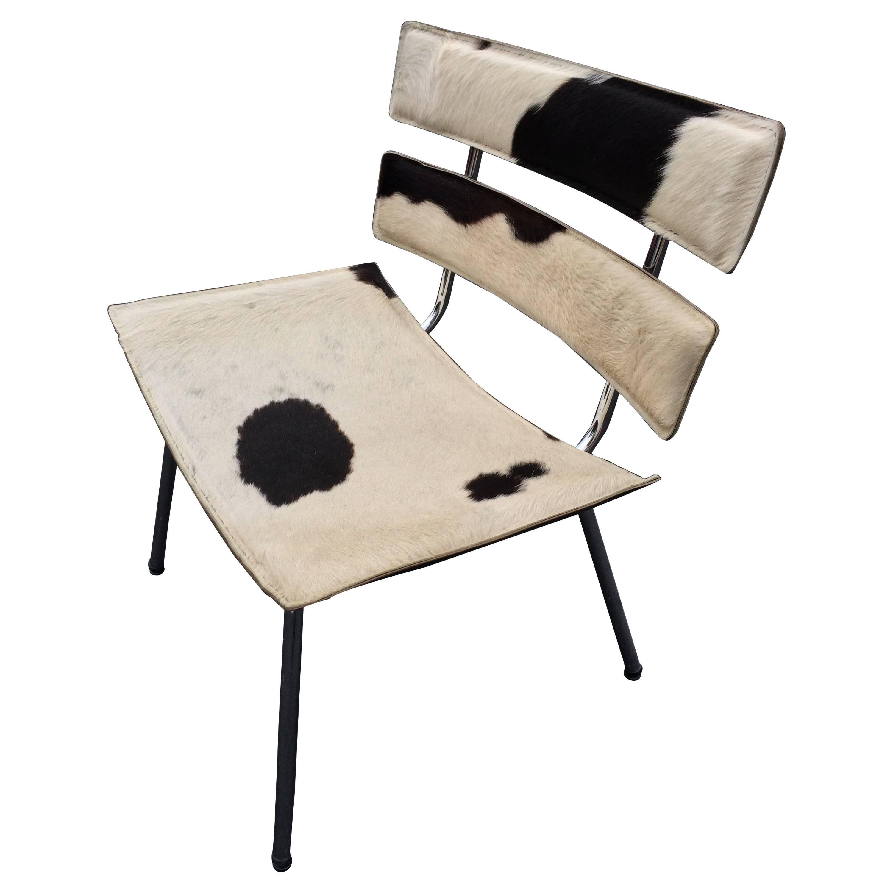 Cowhide and Chrome Eames Style Chair