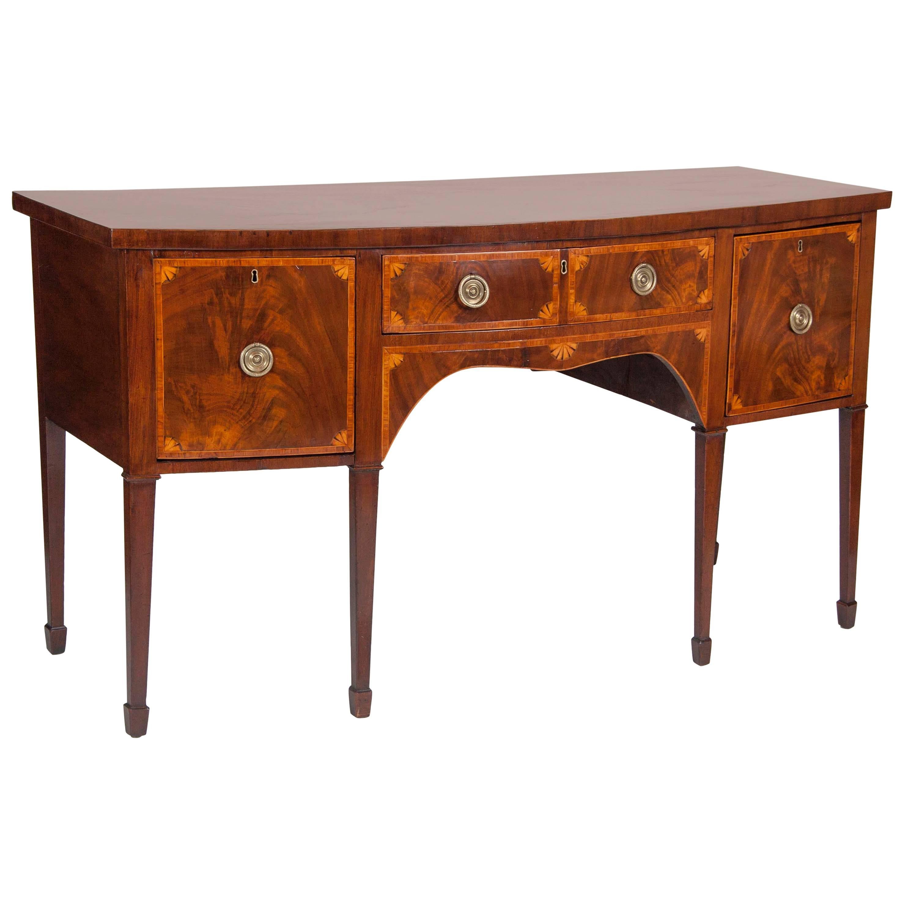 Fine George III Mahogany and Satinwood Inlaid Sideboard