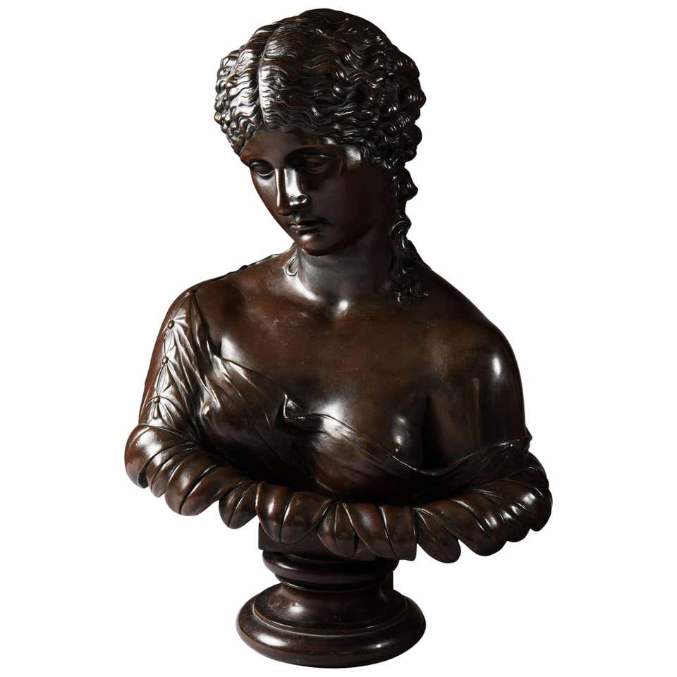 Classical 19th Century Bronzed Copper Bust of Clytie For Sale