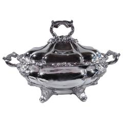 English Regency Sheffield Plate Tureen with Oak Leaf and Acorn