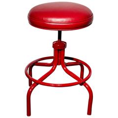 Vintage Counter Stool in Fire Engine Red, circa 1960