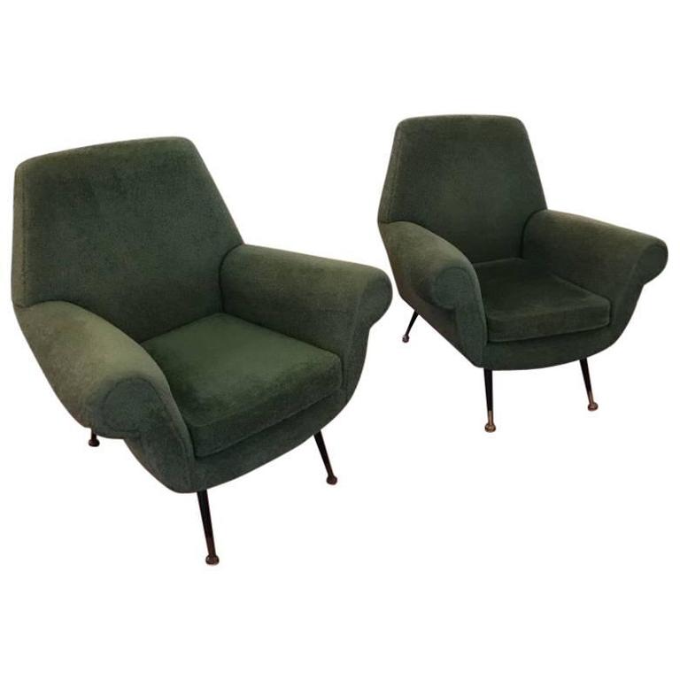 Pair Of Italian Mid Century Modern Club Chairs For At 1stdibs Pair Of Italian Mid Century Modern Club Chairs For