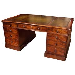 Antique Good Size Georgian Mahogany Partner Desk