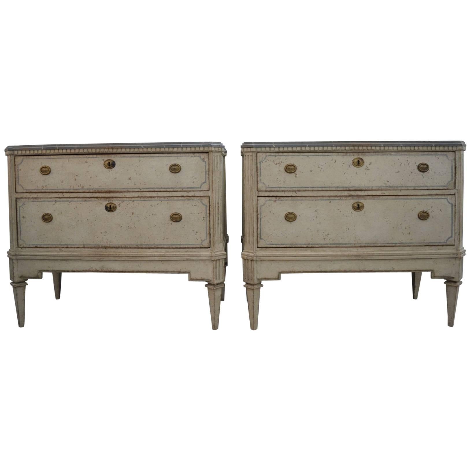 Pair of Gustavian Style Chest of Drawers, circa 1860
