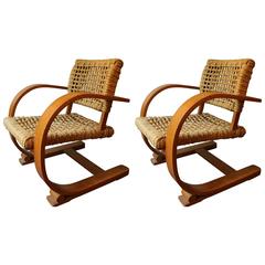 Pair of Armchairs by Audoux Minet