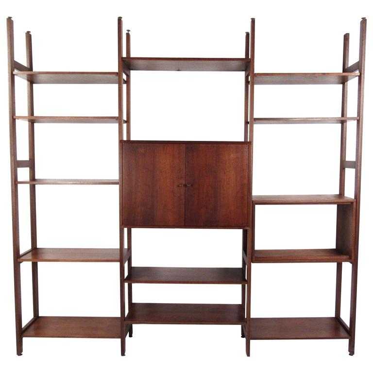 Tall MidCentury Modern Freestanding Modular Bookshelf For Sale at 1stdibs