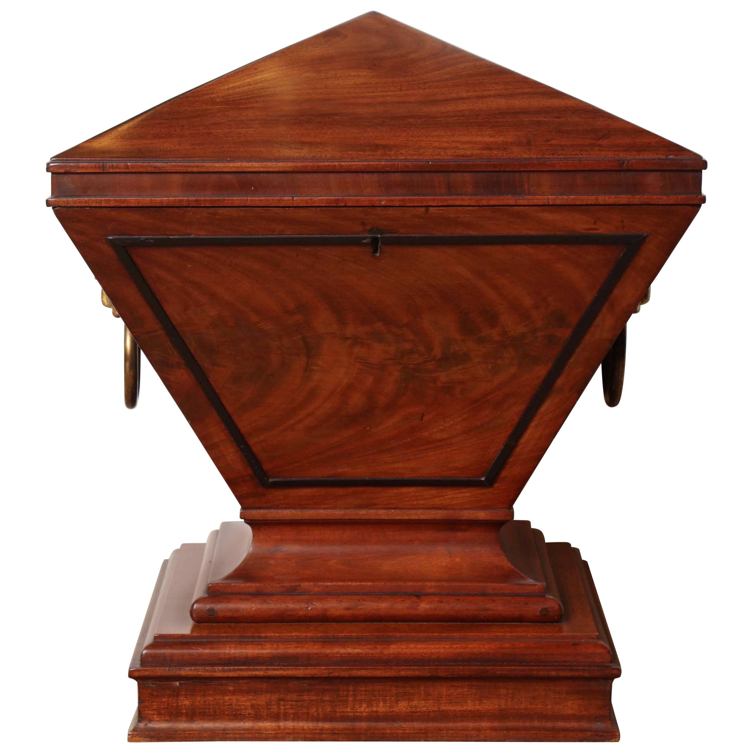 Early 19th Century English Regency, Mahogany and Brass Mounted, Cedar Lined Box For Sale