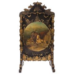 Victorian Papier Mâché Dual Sided Fire Screen