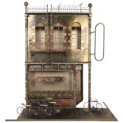 C. Jere Sculpted Metal Ice Cream Parlour Wall Art, signed 2