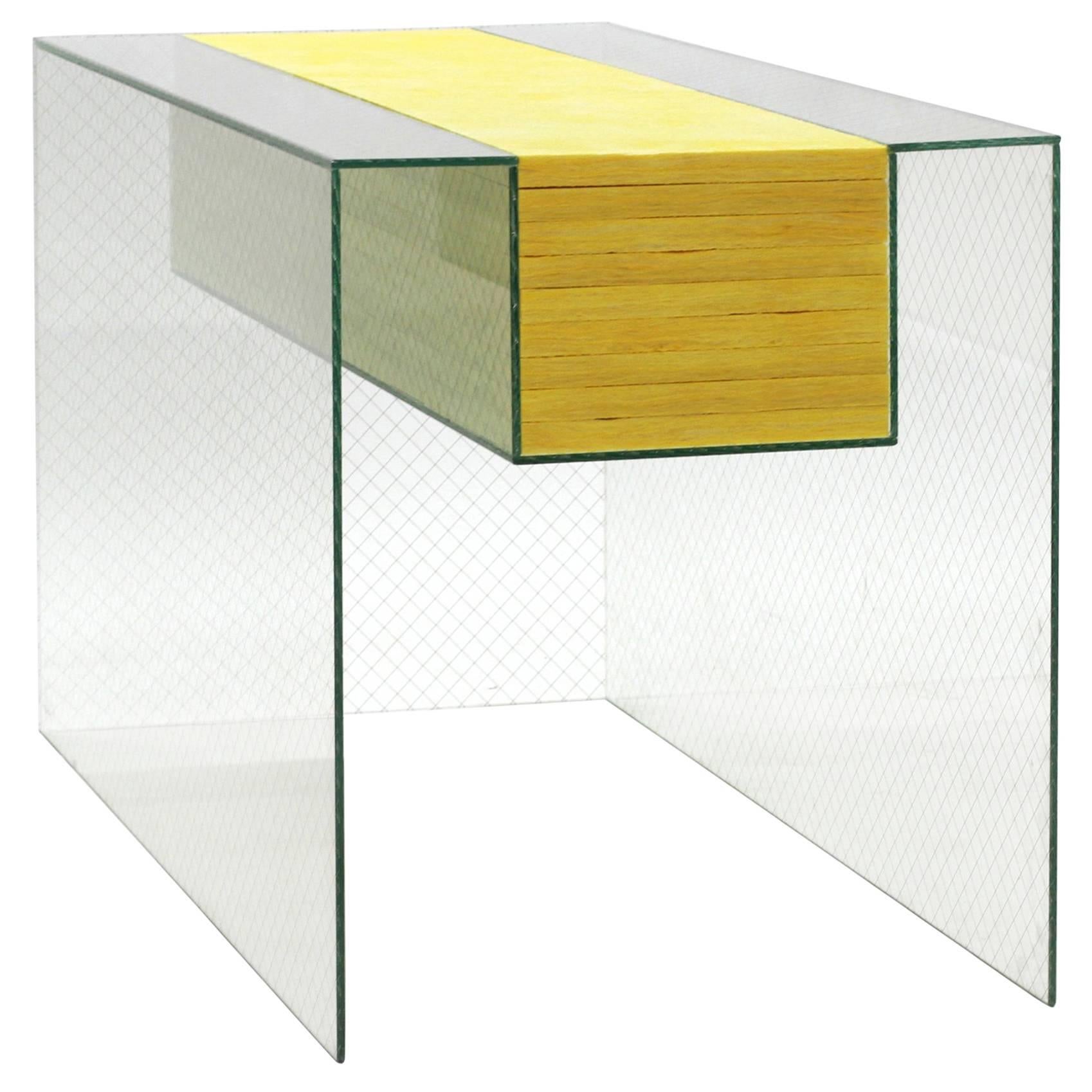 603 Vitrine Sculpture in Polished Wire Glass with Fiberglass Insulation For Sale