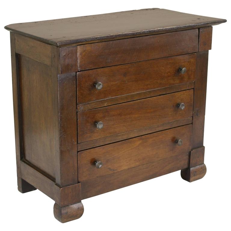Antique Walnut Apprentice Piece Commode For Sale at 1stdibs