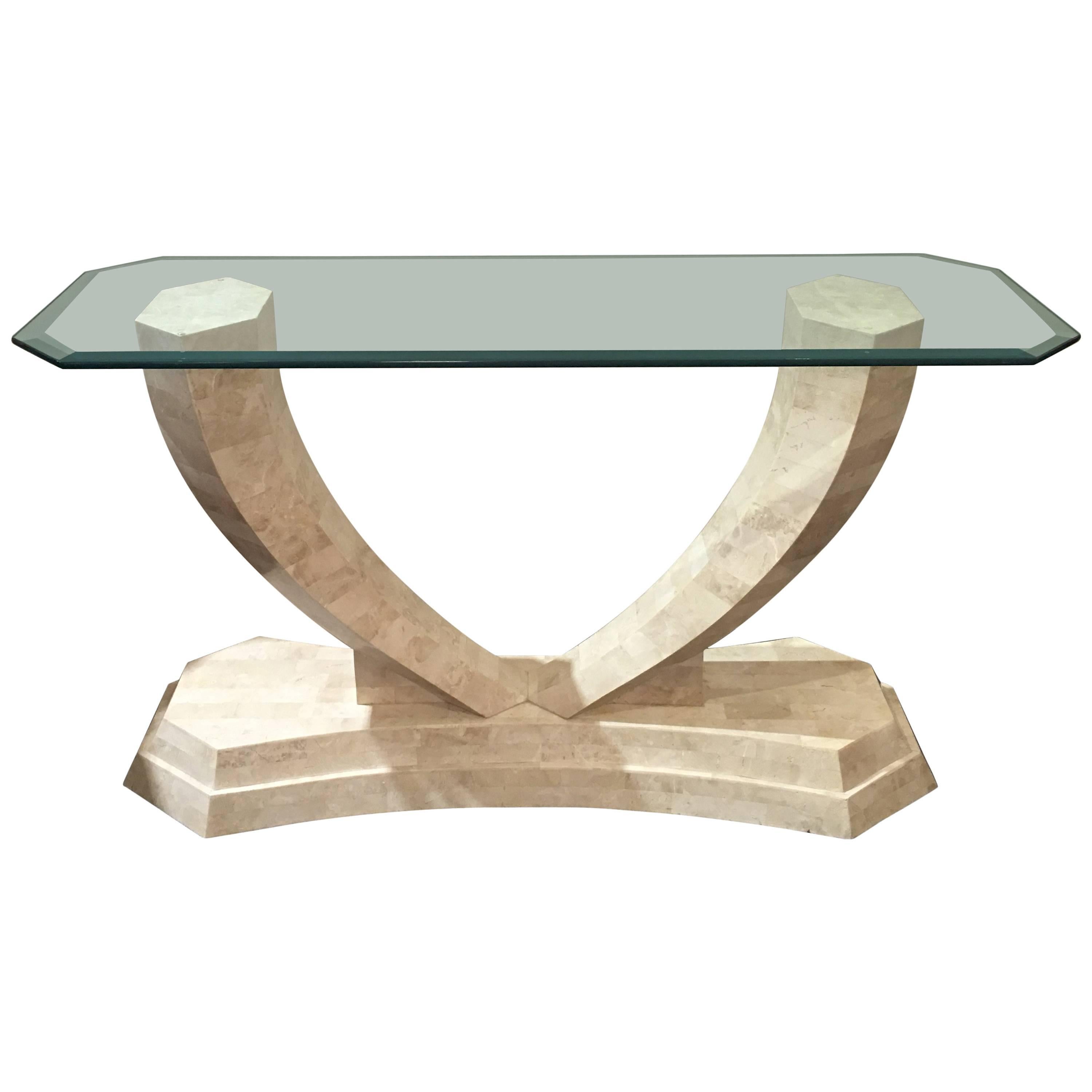 Tessellated Stone Console Table by Robert Marcius For Sale