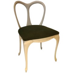 Vintage 1950s Painted Cast Aluminium Boudoir Petite Art Nouveau Single Chair