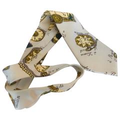 Mid-Century Fornasetti Silk Tie with a Timepiece Motif 3
