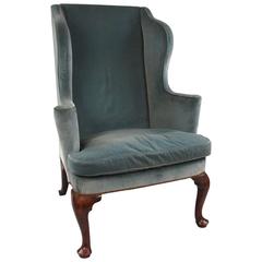 George II Walnut Wing Armchair of Small-Scale
