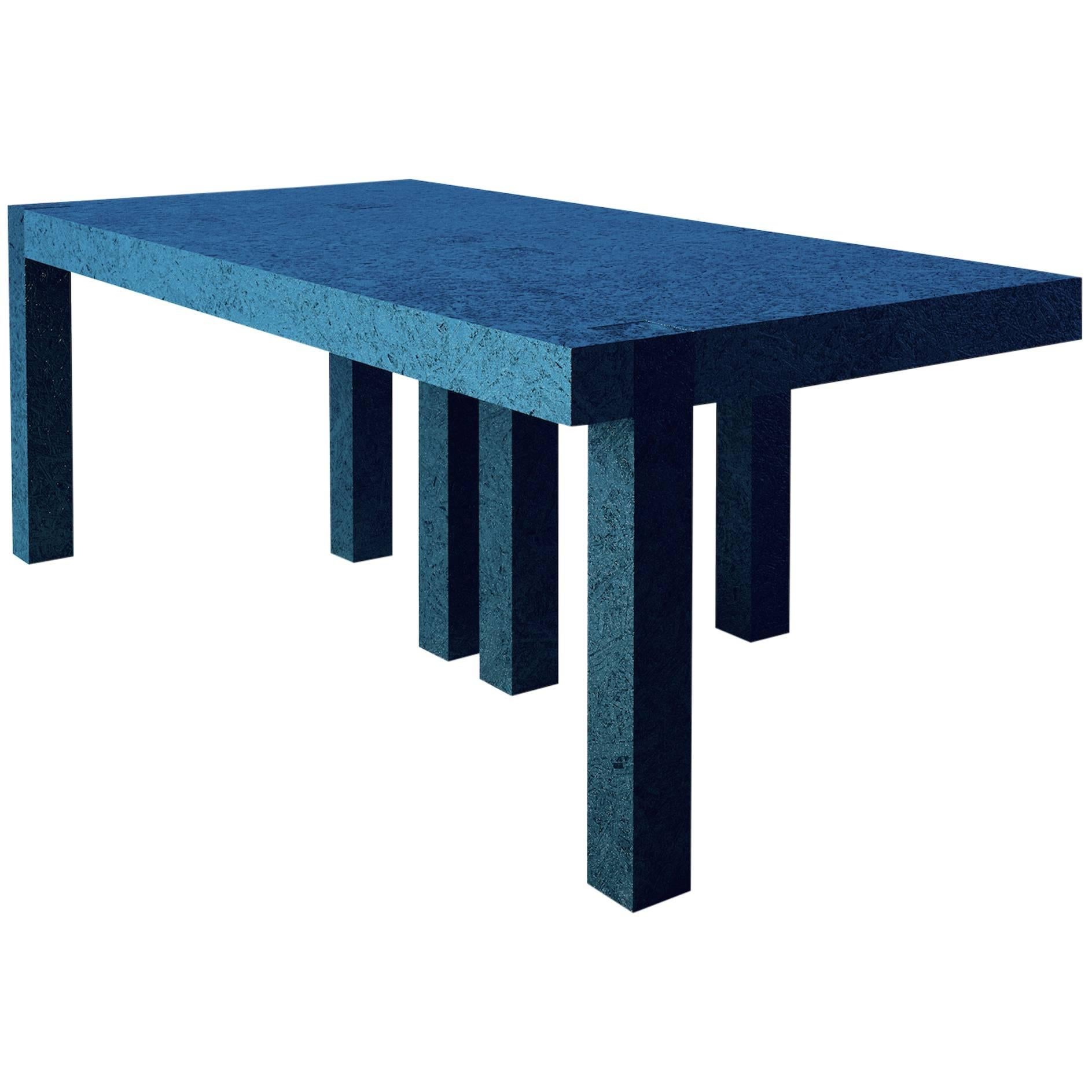 Italian Modern Wood Irregular Leg Rectangular Dining Table For Sale
