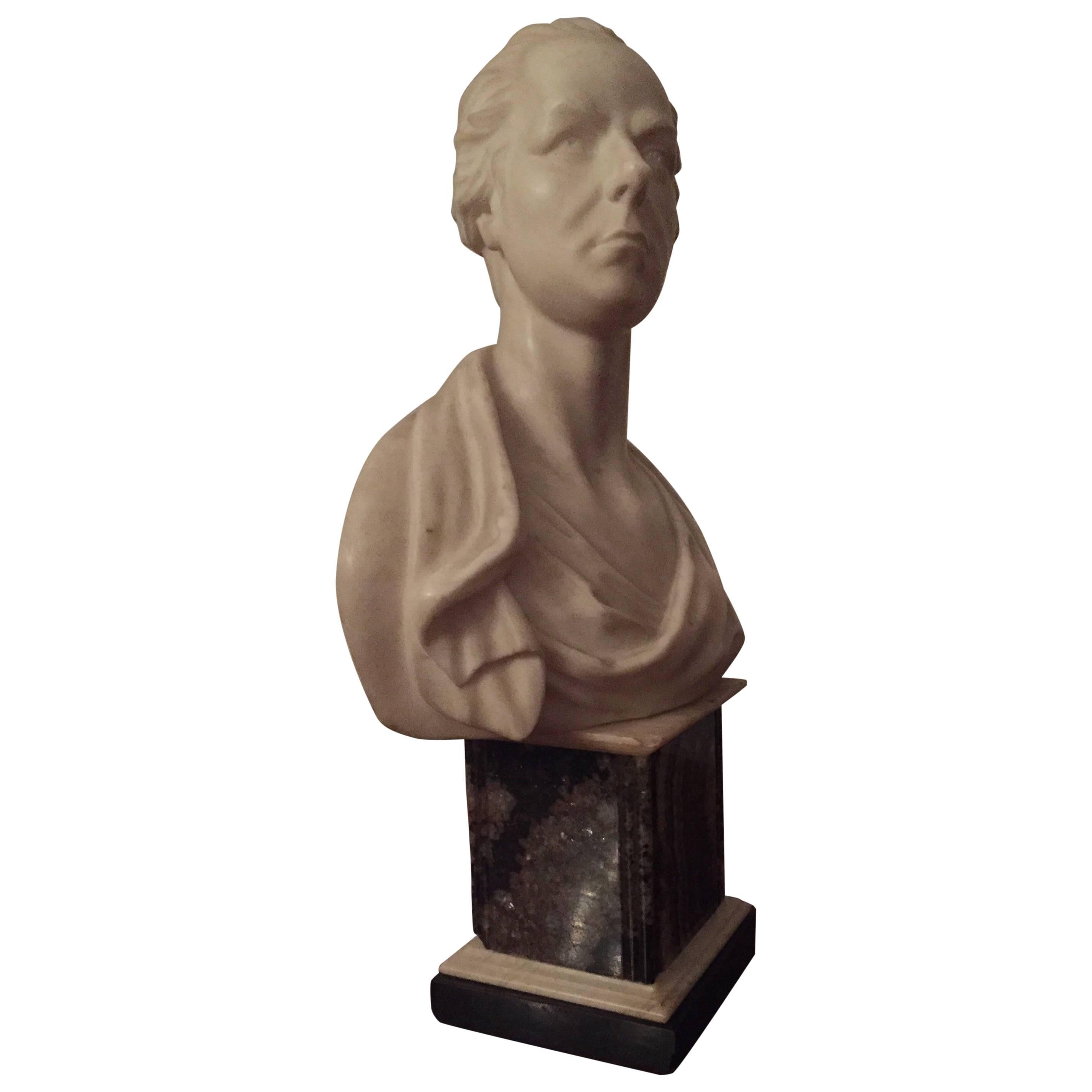 White Carrara Marble Bust of William Pitt the Younger by Nollekens For Sale