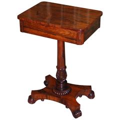 Antique Regency Rosewood Single Drawer Pedestal Table