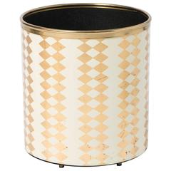 Piero Fornasetti metal wastepaper bin "Picolo Rombi", Italy circa 1950